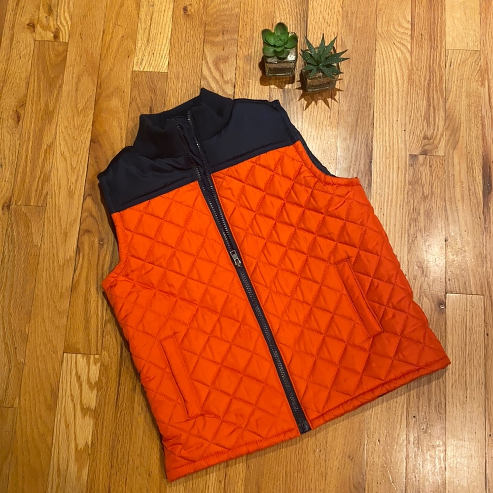 Gymboree Kids Vest Orange Blue Medium Quilted